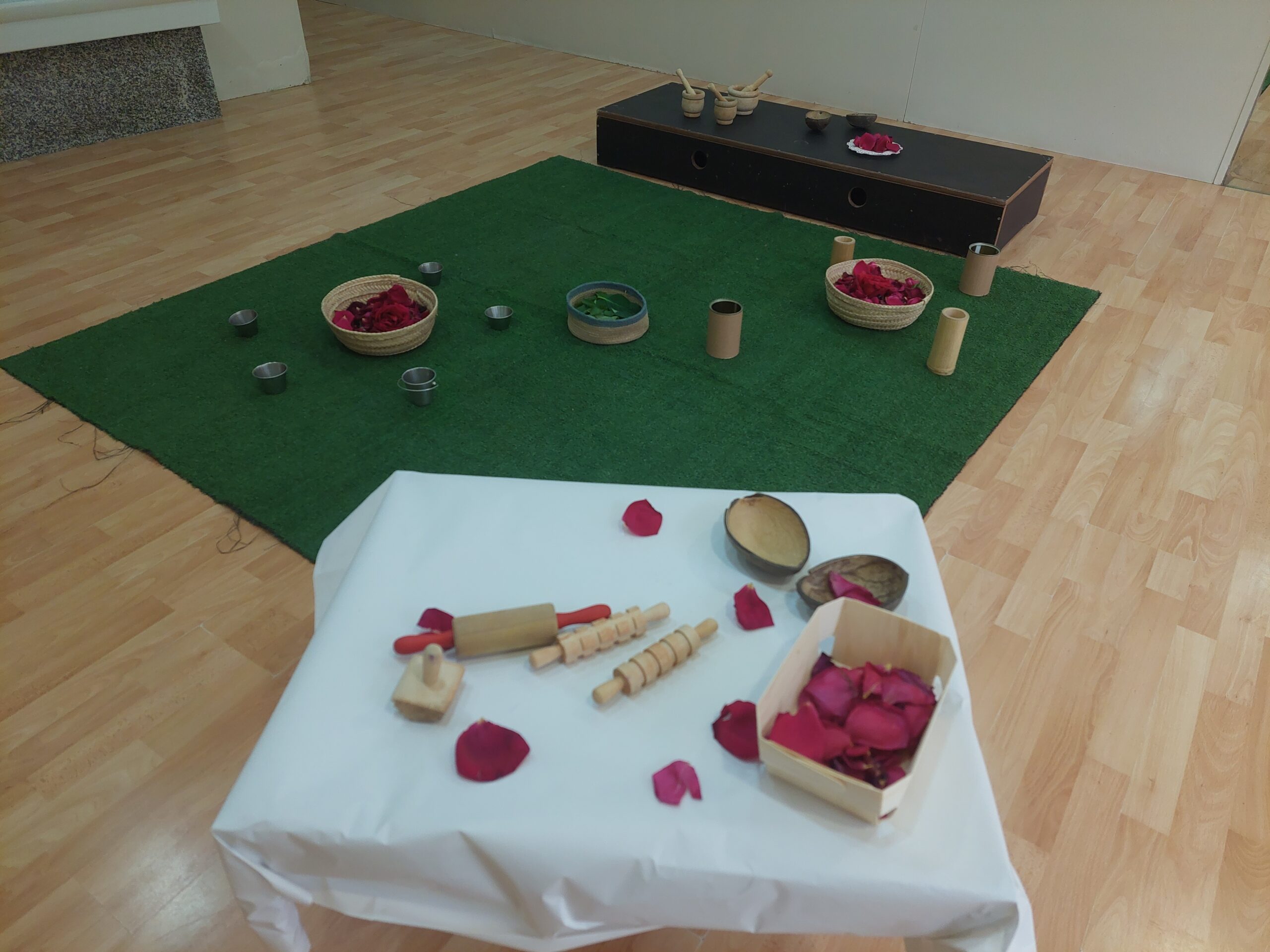 Ambient del Taller: Experimentació amb pètals de roses